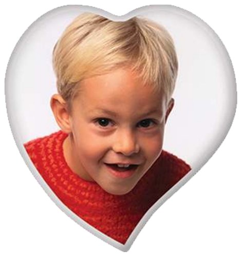 Example ceramic photograph memorial - heart shaped portrait of a young boy